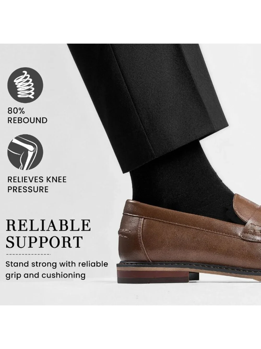 Men's Slip-On Loafers, Casual Faux Leather Business Shoes for Work & Daily Wear